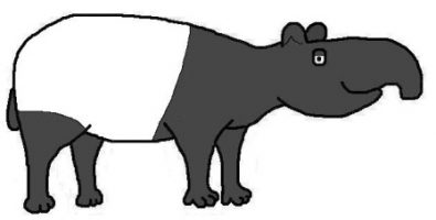 Malayan tapir cartoon by David Twamley