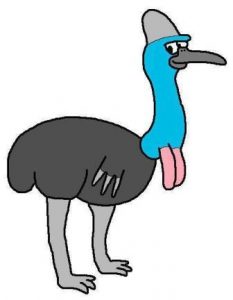 Cassowary cartoon by David Twamley