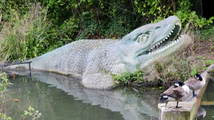 Mosasaurus and Canada geese